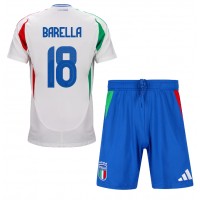 Dres Taliansko Nicolo Barella #18 Preč pre deti ME 2024 Krátky Rukáv (+ trenírky)
